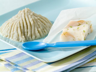 Bacalhau em Papelote e Puré de Batata-Doce