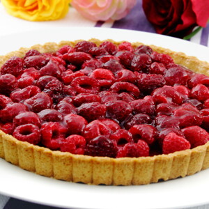 Tarte de Framboesa com Compota de Groselha e Maçã