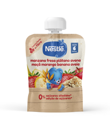 Saqueta de fruta NESTLÉ Maçã Morango Aveia 90g Saqueta de fruta NESTLÉ Maçã Morango Aveia 90g